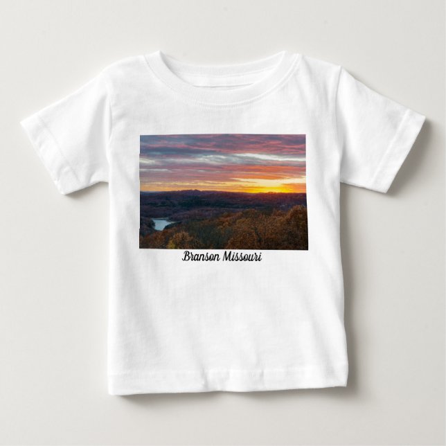 Ozark Mountains Autumn Sunset Baby T-shirt (Framsida)