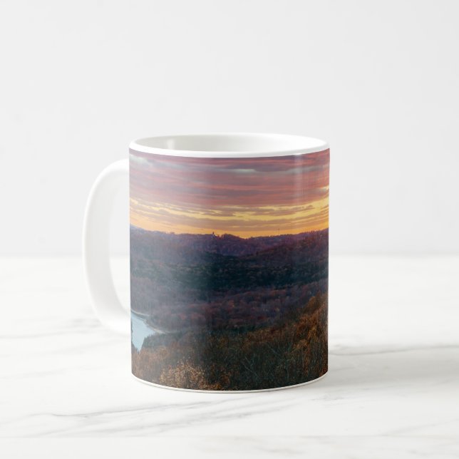 Ozark Mountains Autumn Sunset Coffee Mugg (Framsida vänster)