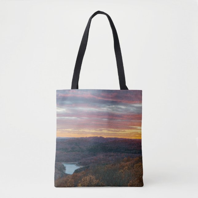 Ozark Mountains Autumn Sunset Tote Bag Tygkasse (Framsida)