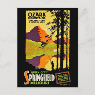 Ozark Mountains och Springfield, Missouri Vykort