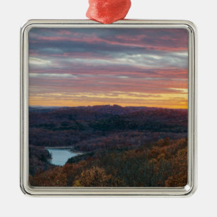 Ozark Mountas Autumn Sunset Julgransprydnad Metall