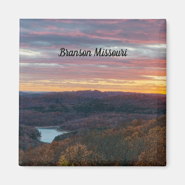 Ozark Mountas Autumn Sunset Magnet (Framsidan)
