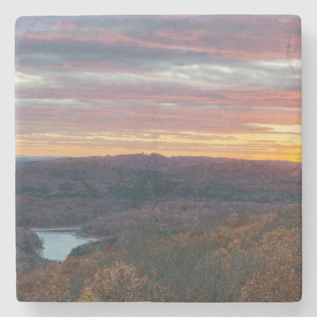 Ozark Mountas Autumn Sunset Stenunderlägg (Framsidan)