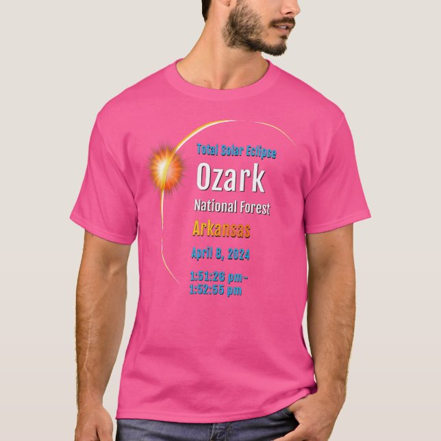 Ozark National Forest Ar Total Solar Eclipse 2024 T Shirt (Framsida)