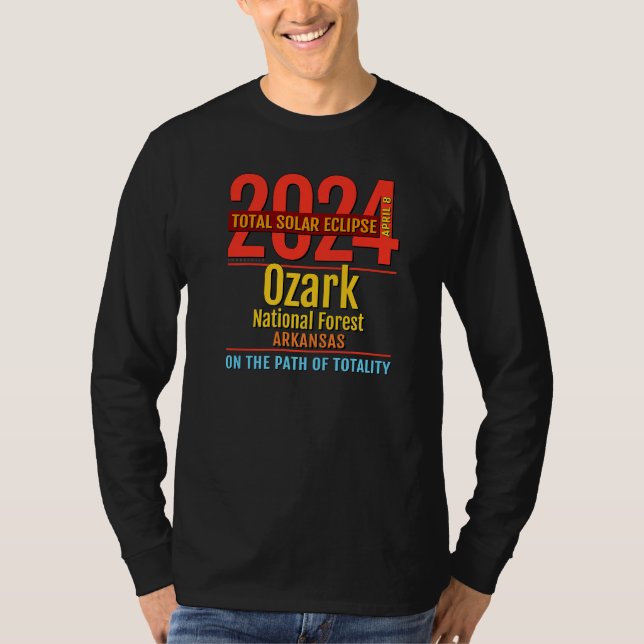 Ozark National Forest Arkansas Total Solar Eclipse T Shirt (Framsida)
