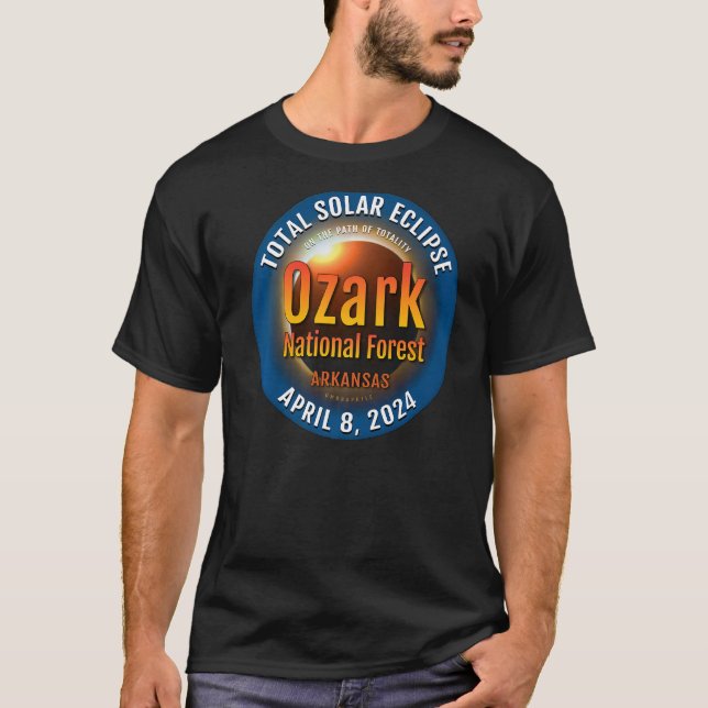 Ozark National Forest Arkansas Total Solar Eclipse T Shirt (Framsida)