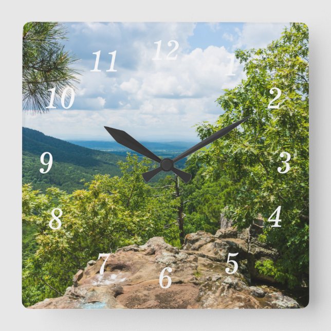 Ozark National Forest Cliff View Wall Clock Fyrkantig Klocka (Framsida)