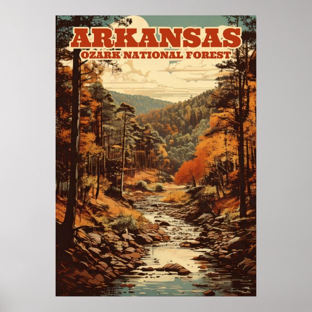 Ozark National Forest i Arkansas V01 Poster (Framsidan)