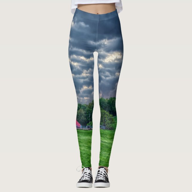 Ozarks Cloudy Farm Sunset Leggings (Framsida)