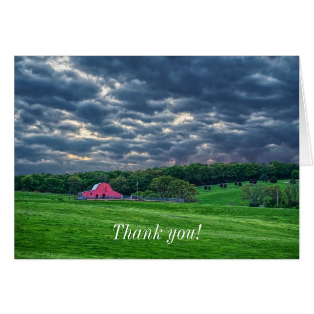 Ozarks Cloudy Farm Sunset OBS Kort (Framsidan Horizontal)