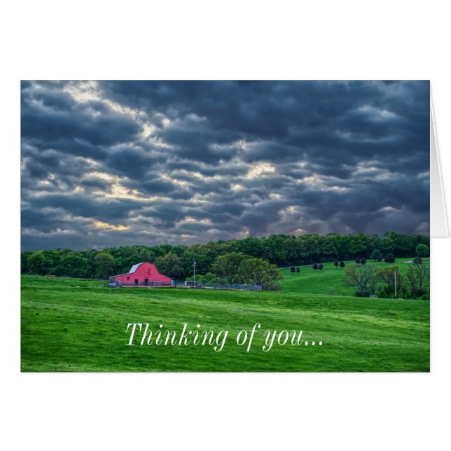 Ozarks Cloudy Farm Sunset Thinking You OBS Kort (Framsidan Horizontal)