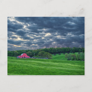 Ozarks Cloudy Farm Sunset Vykort