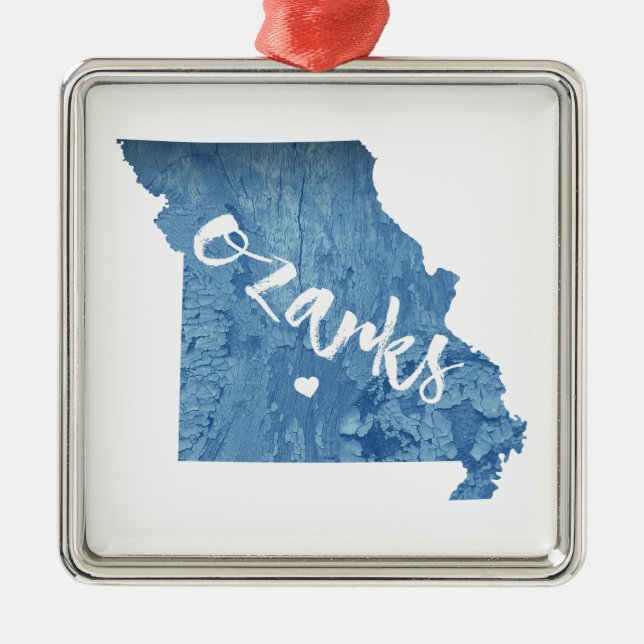 Ozarks, Missouri Wood Grain Julgransprydnad Metall (Framsidan)