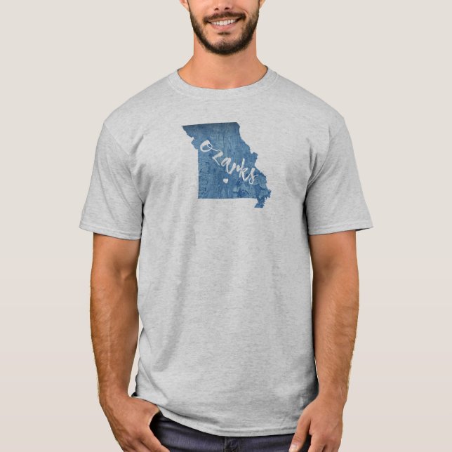 Ozarks, Missouri Wood Grain T Shirt (Framsida)