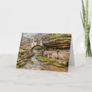 Ozarks Waterfall under Bridge Greeting Card Kort