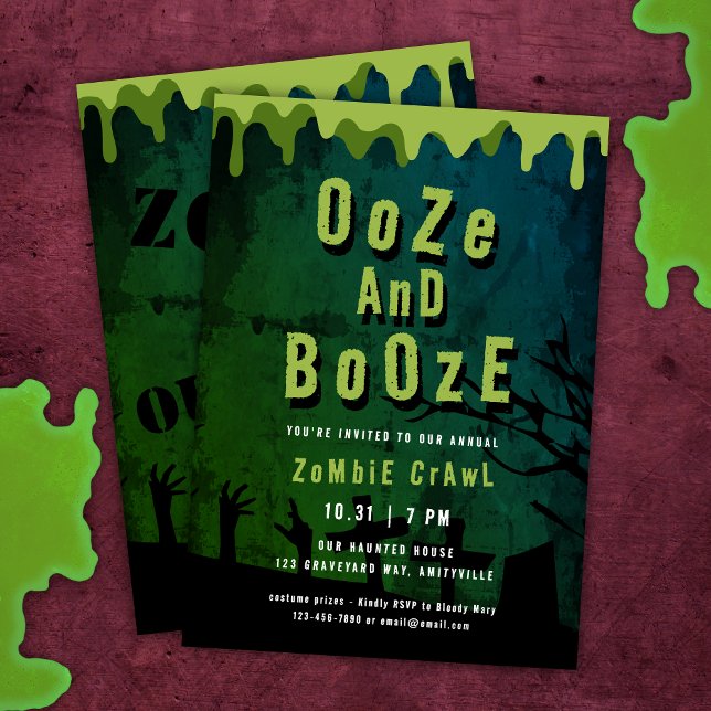 Oze och Sprit Scary Halloween Zombie Crawl Inbjudningar (Skapare uppladdad)