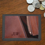 Ozippad faux Brown Leather<br><div class="desc">Denna utformning,  inspirerad av rik brunt läder och en ozippad blixtlås,  ser ut som bra läder med rörledningar och sömnad. Det är en roligt som vrider på faux-läder. Bilden är originalfotografi av JLW_PHOTOGRAPHY</div>