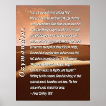 Ozymandias Dikt by Percy Shelley, 1819 Poster