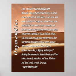 Ozymandias Dikt by Percy Shelley, 1819 Poster