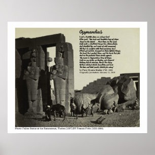 Ozymandias och Fallen Statue vid Ramesseum Poster