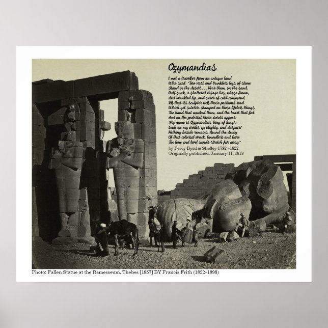 Ozymandias och Fallen Statue vid Ramesseum Poster (Framsidan)