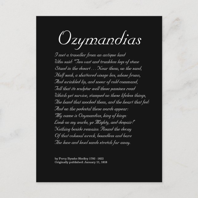 Ozymandias Vykort (Framsida)