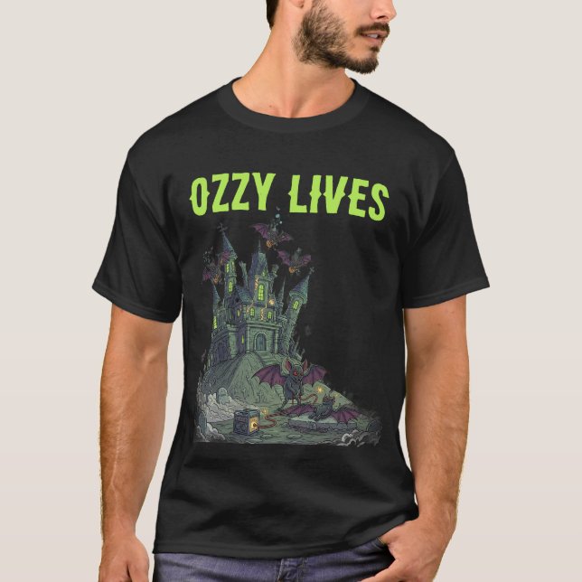 Ozzy Lives-Haunted House T Shirt (Framsida)