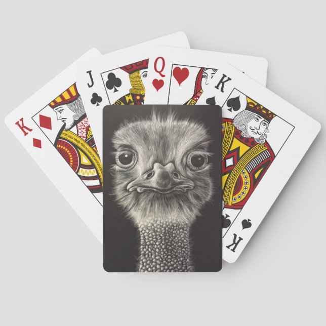 Ozzy Ostrich playing cards Casinokort (Baksidan)
