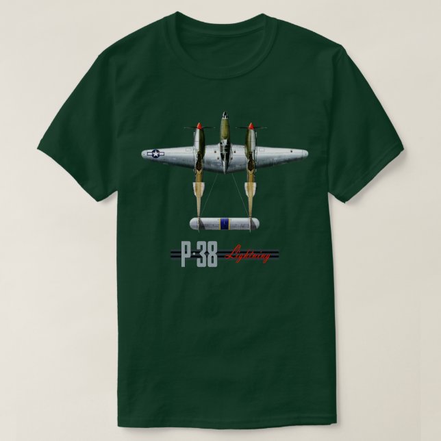P38 WW2-stridsflygplan 1 T Shirt (Design framsida)