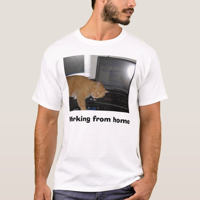 P4040011 arbete hemifrån t-shirt (Framsida)