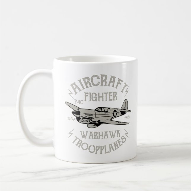 P40 Fighter för flygplan Kaffemugg (Vänster)