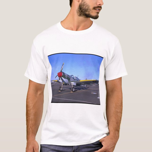 P40 på Visningen, Front_WWII Flygplan T Shirt (Framsida)