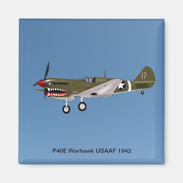 P40E Warhawk Fighter Magnet (Framsidan)