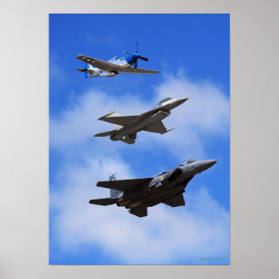 P51 F16 F15 i bildande Poster