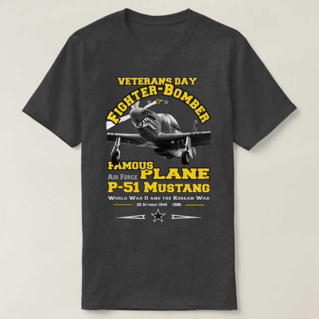 P51 MUSTANG Fighter Bomber 1 T Shirt (Design framsida)