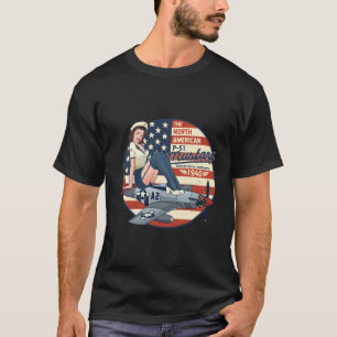 P51 Mustang-flygplan för Wwii Up T Shirt