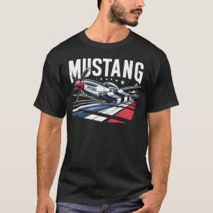P51 Mustang - Red, White & Blue T Shirt
