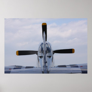 P51 Mustang-redo för flygning Poster