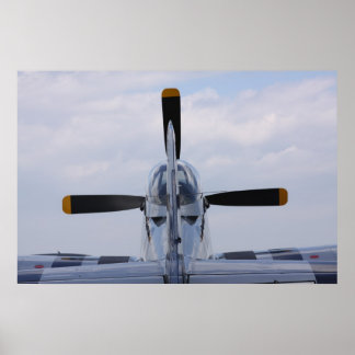 P51 Mustang-redo för flygning Poster