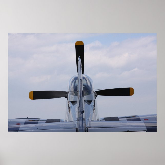 P51 Mustang-redo för flygning Poster (Framsidan)