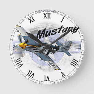 P51 Mustang Rund Klocka