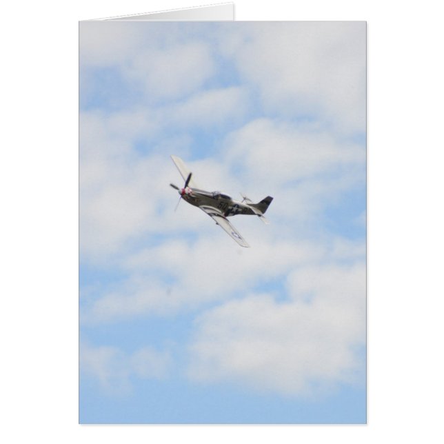 P51 Mustang under flygning Hälsningskort (Framsidan)