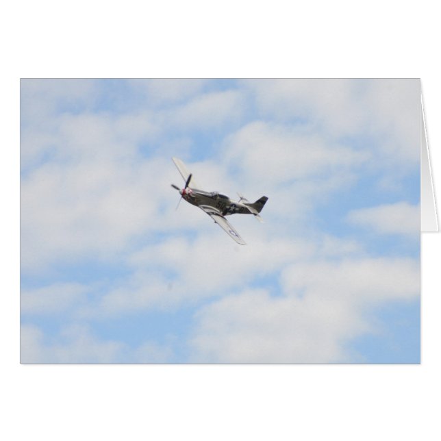 P51 Mustang under flygning Hälsningskort (Framsidan Horizontal)