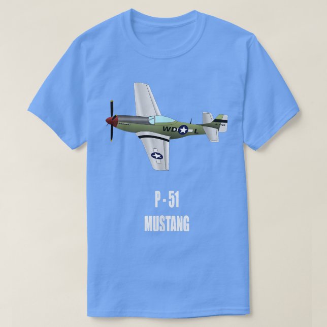 P51 MUSTANG WORLD WAR II MILITARY AIRPLANE SHIRT  T SHIRT (Design framsida)
