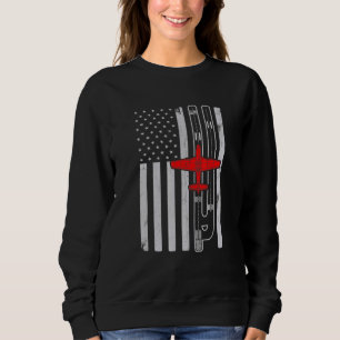 P51 Mustang Ww2-flygplan amerikansk Flagga Runway T Shirt
