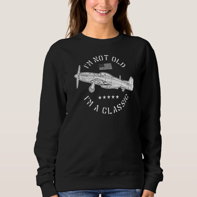 P51 Mustang Ww2-luftfartyg Im ej 0ld Im A Classic T Shirt (Framsida)