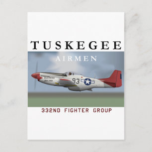 P51D Röda Svan-stridsflygplan som flugits av Tuske Vykort