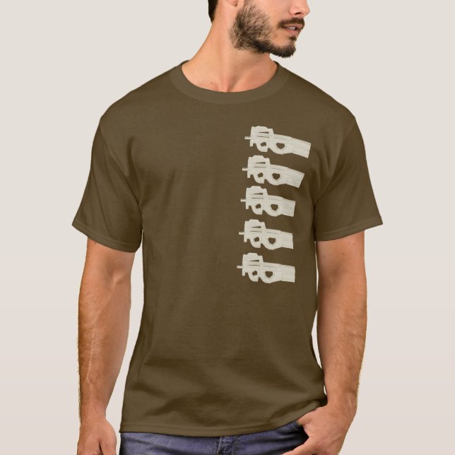 P90 = delade melnar - solbrända diagram tee shirt (Framsida)