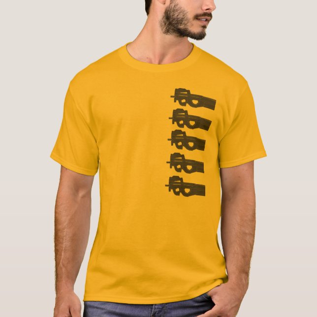 P90 = delade melnar tee shirt (Framsida)