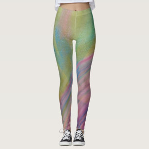 P9 Unik Färgrik Abstrakt Konst Leggings